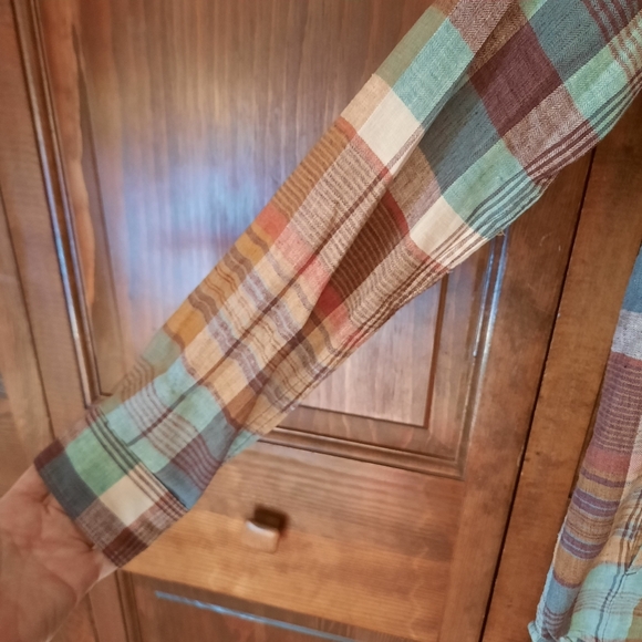 Toad & Co Recycled Cotton Plaid Pullover Button Tunic Top With Pockets Size S - Picture 6 of 14